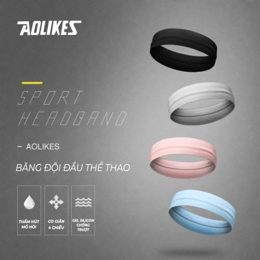 Băng Đô Thể Thao AOLIKES Headband Thấm Hút Mồ Hôi, Chống Trượt Khi Tập Gym & Yoga - Giá 52.500₫ (Giá gốc 63.525₫)
