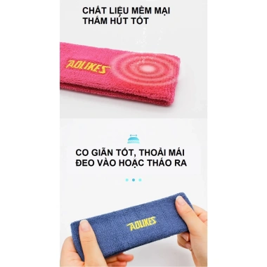 Băng Đô Thể Thao Cotton Thấm Hút Mồ Hôi - Dùng cho Gym, Yoga, Chạy Bộ AOLIKES 2.108