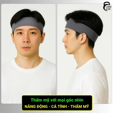 Băng đô thể thao JAWFIT chặn mồ hôi trán, chống trượt, vải mỏng nhẹ mát màu đen 10g