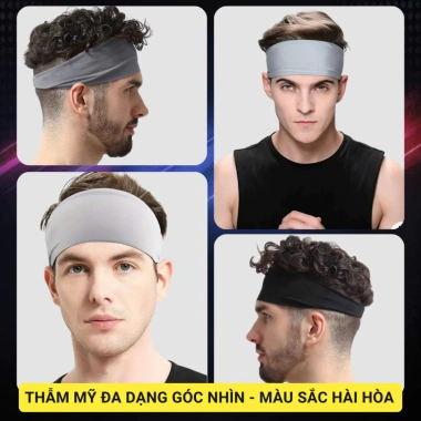 Băng đô thể thao JAWFIT chặn mồ hôi trán, chống trượt, vải mỏng nhẹ mát màu đen 10g
