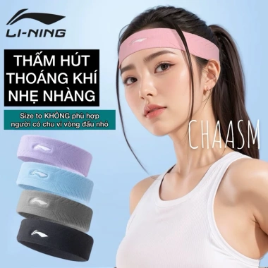 Băng đô thể thao Li-Ning chính hãng size to, chặn mồ hôi, phù hợp gym, yoga, tennis, cầu lông, chạy bộ – 94.000₫