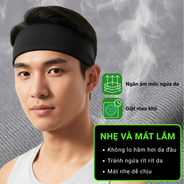 Băng đô thể thao nam Làng Gym – Chặn mồ hôi, giữ tóc, nhẹ đen 10g – 48.999₫ 4
