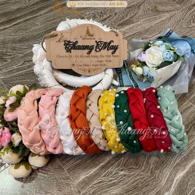 Băng đô vải bờm cài tóc tết điểm ngọc – Phụ kiện áo dài truyền thống, đẹp 39.359₫