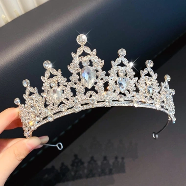 Băng đô vương miện pha lê cô dâu – Đạo cụ chụp ảnh tiệc sinh nhật, giao hàng nhanh, giảm giá 17%