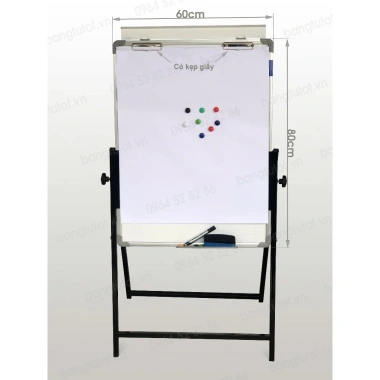 Bảng Flipchart 60x100 cm Dễ Gấp, Chiều Cao Điều Chỉnh, Kèm Bút, Nam Châm, Giấy A1
