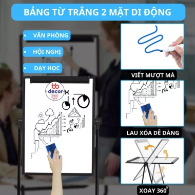 Bảng flipchart bút lông không dòng kẻ, chân gấp di động, nâng cao - 210.000 VND 7