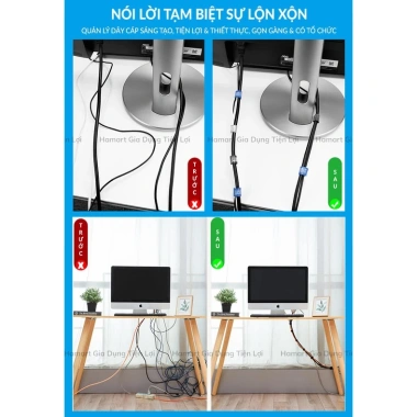 Băng Gai Quấn Dây Sạc Tai Nghe Dán Velcro - Thu Gọn, Chống Rối, Đa Năng, Giá 9.900đ