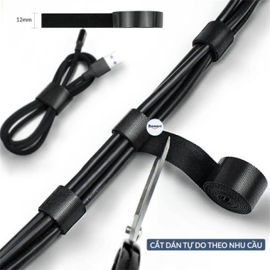 Băng Gai Quấn Dây Sạc Tai Nghe Dán Velcro - Thu Gọn, Chống Rối, Đa Năng, Giá 9.900đ