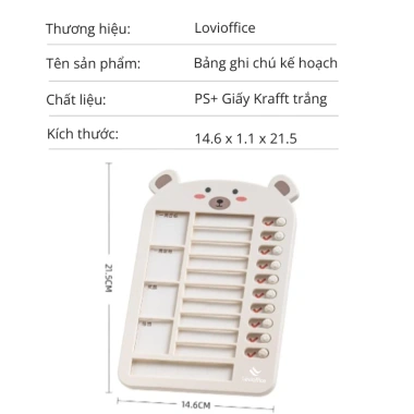 Bảng ghi chú LoviOffice 3.815: Khay giấy note tiện, lên kế hoạch công việc, giảm 19% 6