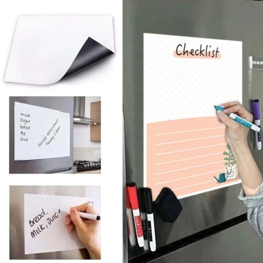 Bảng Ghi Chú Nam Châm Dán Tủ Lạnh – Viết Lời Nhắn, To‑Do List, Tặng Phụ Kiện, Giá 18k
