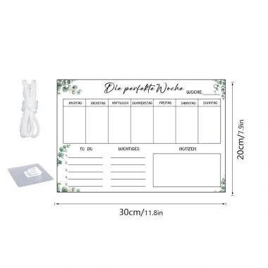 Bảng ghi chú PETOFQQ acrylic trong suốt- công cụ lập kế hoạch treo tường lá xanh 2