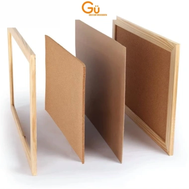 Bảng ghim gỗ 60x90cm - Trang trí tường, ghim ảnh, giấy note, kèm phụ kiện - 73.000