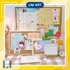 Bảng ghim gỗ bần đa năng kèm sticker, ghim, dây, móc treo, đinh - dùng cho giấy note, tranh ảnh, postcard, giá chỉ 79.000₫