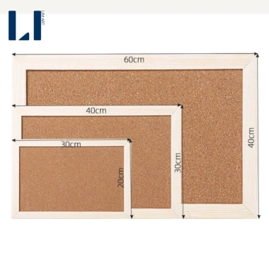 Bảng ghim gỗ bần đa năng kèm sticker, ghim, dây, móc treo, đinh - dùng cho giấy note, tranh ảnh, postcard, giá chỉ 79.000₫