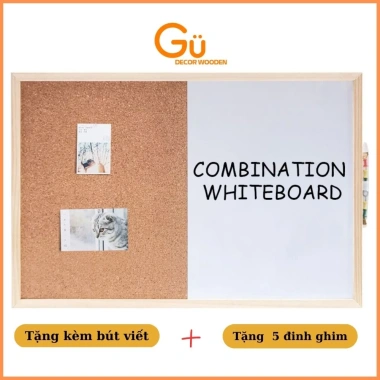 Bảng ghim gỗ bần đa năng, viết bút lông, nam châm, giấy note, treo ảnh, trang trí - Giá chỉ 164.999đ