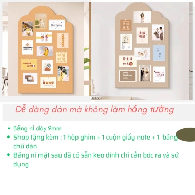 Bảng ghim nỉ dán tường - Bảng ghi chú treo ảnh, giấy note, phụ kiện, chỉ 35.000 VND 2