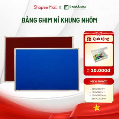 Bảng ghim nỉ treo tường Easyboard đa màu – 60x80, 60x100, 80x120, giảm giá 279k