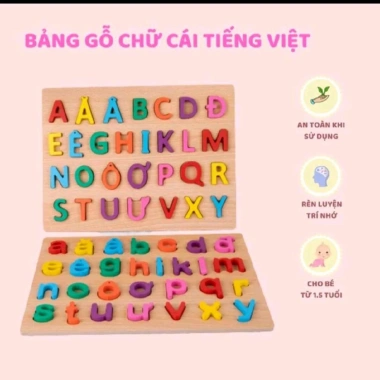 Bảng gỗ chữ cái tiếng Việt & bảng phép tính, bé phát triển trí tuệ - 90.000₫