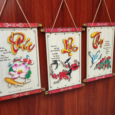 Bảng Gỗ Decor Phúc Lộc Thọ Câu Đối Ý Nghĩa, Giảm Giá, Chỉ 15.000 VND