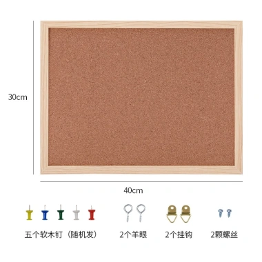 Bảng gỗ ghim tranh ảnh, bảng tin treo tường để bàn, kèm dây, ghim, móc treo, giá 33k 6