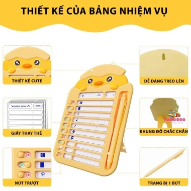 Bảng Kế Hoạch To Do List Hàng Tuần Cho Bé - Đồ Chơi Gà Con Nhiệm Vụ, Tăng Kỷ Luật, Hoàn Thành Kế Hoạch