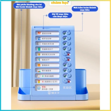 Bảng kế hoạch To Do List trẻ em Cú Mèo Edu - Hộp bút xoay 360 độ nhựa cao cấp - Chăm Học Store 4