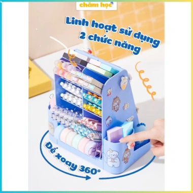 Bảng kế hoạch To-Do List trẻ em kèm hộp bút xoay 360 độ nhựa bền đẹp – Miễn phí ship 6