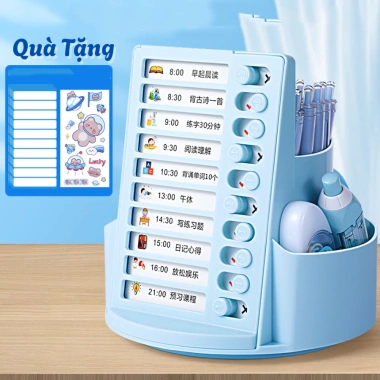 Bảng kế hoạch To-Do List trẻ em kèm hộp bút xoay 360 độ nhựa bền đẹp – Miễn phí ship 10