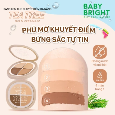 Bảng Kem Che Khuyết Điểm Baby Bright Tea Tree Multi 8.8g - Giá chỉ 95.000đ, công thức dưỡng da, che khuyết điểm đa năng