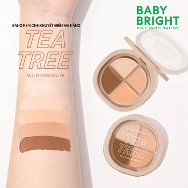 Bảng Kem Che Khuyết Điểm Baby Bright Tea Tree Multi 8.8g - Giá chỉ 95.000đ, công thức dưỡng da, che khuyết điểm đa năng
