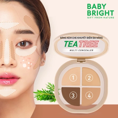 Bảng Kem Che Khuyết Điểm Baby Bright Tea Tree Multi 8.8g - Giá chỉ 95.000đ, công thức dưỡng da, che khuyết điểm đa năng