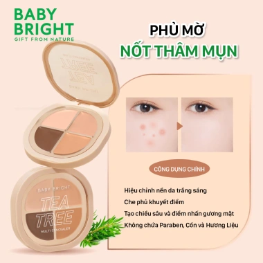 Bảng Kem Che Khuyết Điểm Baby Bright Tea Tree Multi 8.8g - Giá chỉ 95.000đ, công thức dưỡng da, che khuyết điểm đa năng
