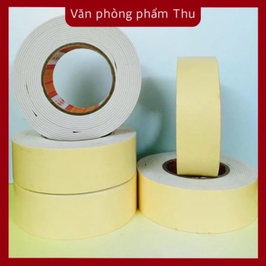 Băng Keo 2 Mặt Xốp Trắng 2.4cm - 5cm Siêu Dẻo Giá Ưu Đãi 20.000 VND