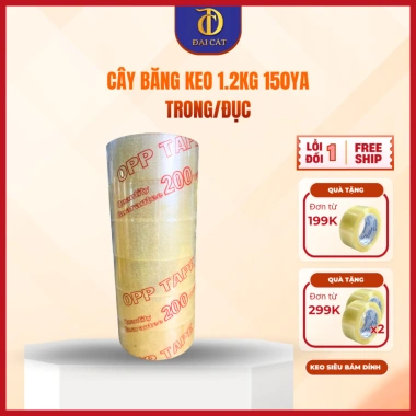 Băng keo 48mm 150 Yard trong/đục, 6 cuộn lõi mỏng, giá rẻ 105.600 - Đại Cát Băng keo 48mm 150 Yard trong/đục, 6 cuộn lõi mỏng, giá rẻ 105.600 - Đại Cát