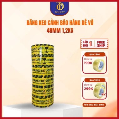 Băng keo Đại Cát băng dính dễ vỡ 48mm 1.2kg 6 cuộn giá xưởng 176.000đ