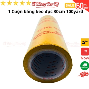 Băng keo đục OPP 30cm 100 yard 68m - Dán thùng xốp hải sản đông lạnh, giá 89.000đ 4