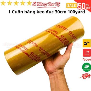 Băng keo đục OPP 30cm 100 yard 68m - Dán thùng xốp hải sản đông lạnh, giá 89.000đ 7