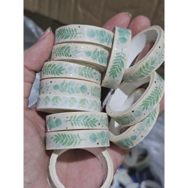 Băng Keo Giấy Washi Vintage Họa Tiết Sao Trăng, Lá Cây, Tim - Dán Bullet Journal, Scrapbook, Quà Tặng, Giá 25.000 VND