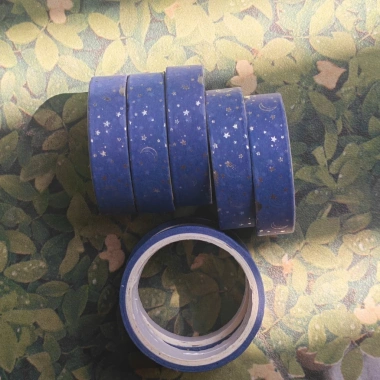 Băng Keo Giấy Washi Vintage Họa Tiết Sao Trăng, Lá Cây, Tim - Dán Bullet Journal, Scrapbook, Quà Tặng, Giá 25.000 VND