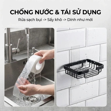 Băng Keo Nano 2 Mặt Dạng Lưới Siêu Dính JYoohome Trong Suốt Bền Bỉ Đa Năng 42.000₫ 3