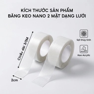 Băng Keo Nano 2 Mặt Dạng Lưới Siêu Dính JYoohome Trong Suốt Bền Bỉ Đa Năng 42.000₫ 7