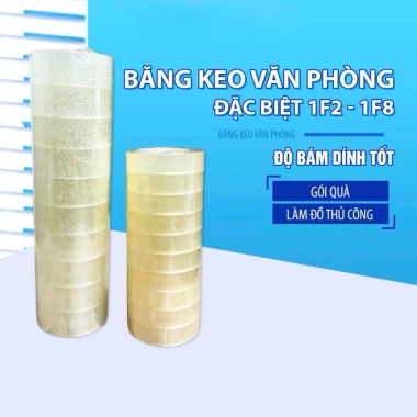 Băng keo nhỏ văn phòng nguyên cây 10 cuộn 1F8 - Giá ưu đãi 35.000đ