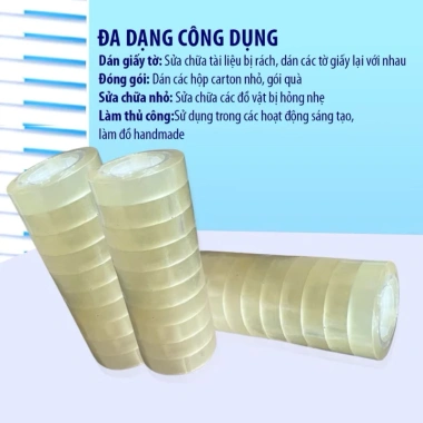 Băng keo nhỏ văn phòng nguyên cây 10 cuộn 1F8 - Giá ưu đãi 35.000đ