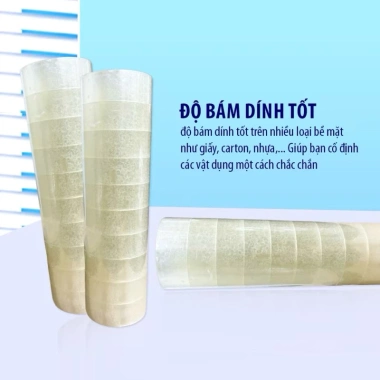 Băng keo nhỏ văn phòng nguyên cây 10 cuộn 1F8 - Giá ưu đãi 35.000đ