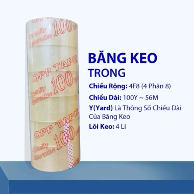 Băng Keo Trong Đục 4F8 100Ya-200Ya Siêu Dính Giá 20.000đ Giảm 44%