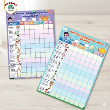Bảng khen thưởng rèn luyện kỷ luật cho bé A3-A4 ép Plastic, theo dõi thói quen hằng ngày, giảm còn 19.600 VND 2
