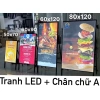 Bảng LED kính cường lực chữ A kèm chân sắt - Đèn LED cho quán ăn, tiệc, ảnh cưới, giá ưu đãi 710.000đ 2
