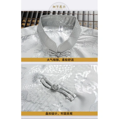 Băng Lụa Dài Tay Nam Họa Tiết Rồng – Năm Mới, Xuân Hè, Giá Ưu Đãi 270k 4