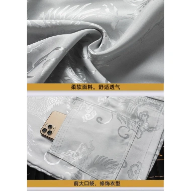 Băng Lụa Dài Tay Nam Họa Tiết Rồng – Năm Mới, Xuân Hè, Giá Ưu Đãi 270k 6