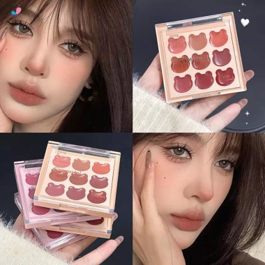 Bảng màu 9 Màu Matte Velvet Lip Mud - Lip và Cheek Dual Use Lady Beauty, Giá 51.700₫